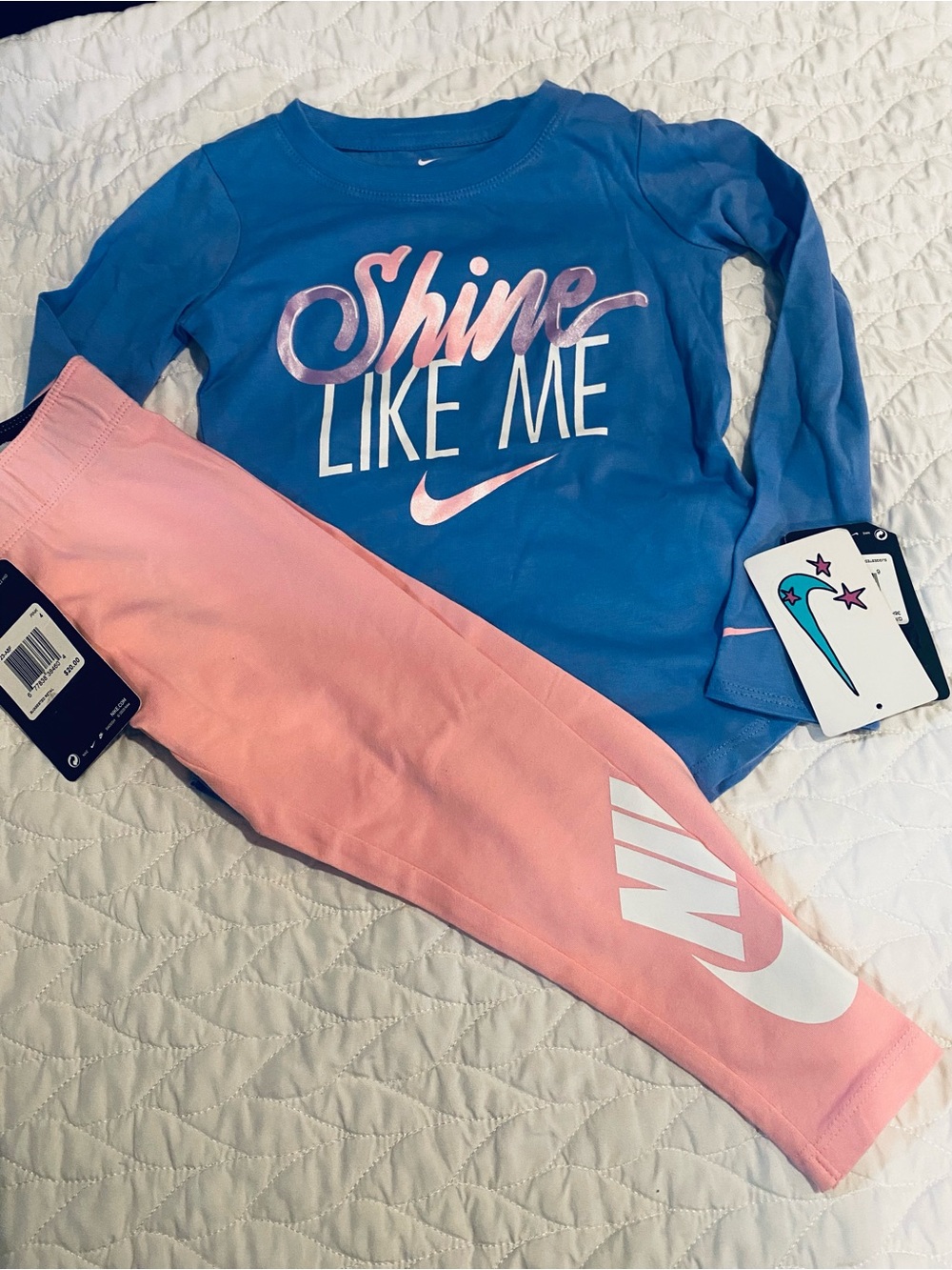Nike Girls Blue and Pink "Shine Like Me" Matching Set